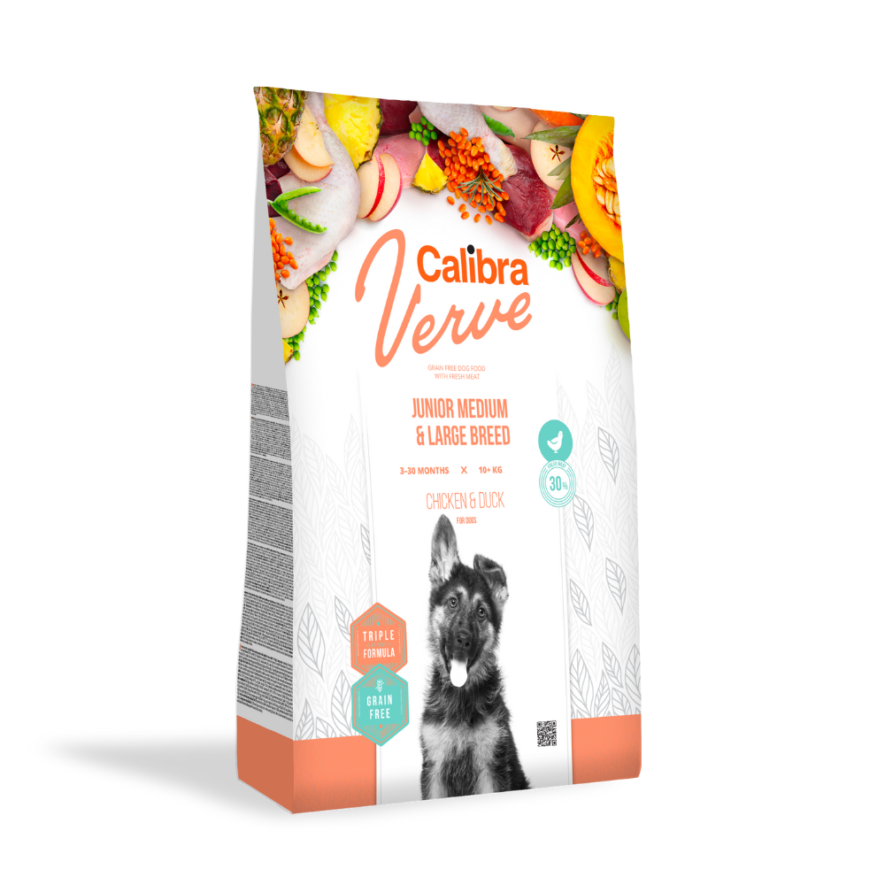 Calibra Verve: Junior Medium & Large Breed - Chicken & Duck