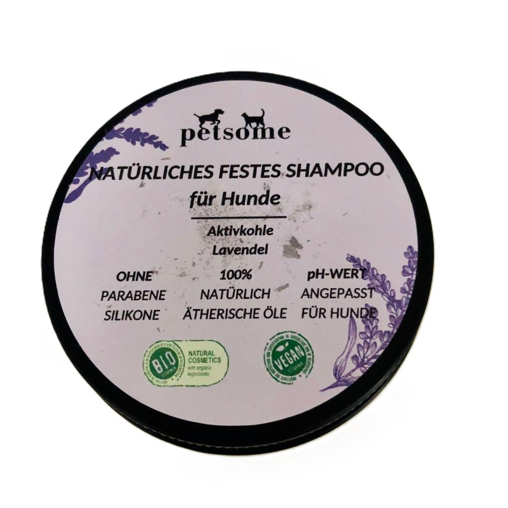 Natürliches festes Shampoo für Hunde mit Aktivkohle