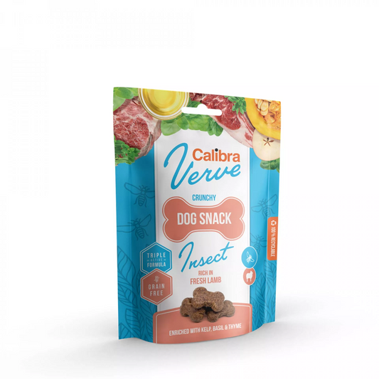 Calibra Dog Verve: Crunchy Snack Insect&Fresh Lamb